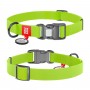 Нашийник, пласт. пряжка-фастекс, Ш 25 мм, Дл 31-49 см, Салатовий, L, WAUDOG Waterproof c QR