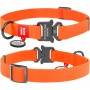 Нашийник, метал. пряжка-фастекс, Ш 15 мм, Дл 23-35 см, Помаранчевий, S, WAUDOG Waterproof c QR