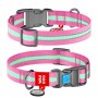 Ошейник светонакопительный, XS (23-35 см), Ш 15 мм, Розовый, WAUDOG Nylon c QR