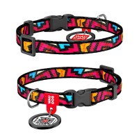 Нашийник, "Графіті", пласт. фастекс, Ш 10 мм, Дл 20-30 см, XS, WAUDOG Nylon c QR