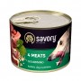 Вологий корм для собак Savory Dog Gourmand 4 Meat 200 г