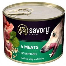 Вологий корм для собак Savory Dog Gourmand 4 Meat 200 г