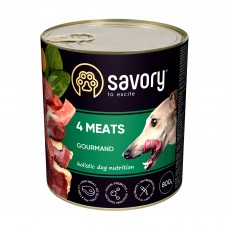 Вологий корм для собак Savory Dog Gourmand 4 Meat 800 г