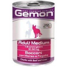 Вологий корм для собак Gemon Dog Wet Medium Adult Beef & Liver 415 г