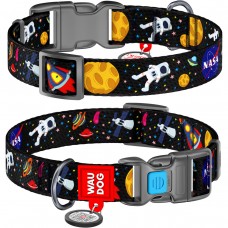 Ошейник, "NASA", пласт. фастекс, Ш 15 мм, Дл 23-35 см, S, WAUDOG Nylon c QR