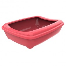 Туалет з бортиком лоток для котів Moderna Arist-O-Tray Jumbo 57х43х16 см, Кораловий