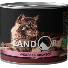 Вологий корм для котів Landor Adult Cat Turkey & Cranberries 0.2 кг