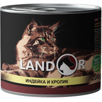 Вологий корм для котів Landor (Ландор) Adult Cat Turkey & Rabbit 0.2 кг
