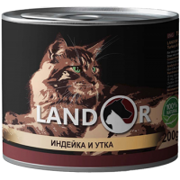 Влажный корм для котов Landor (Ландор) Adult Cat Turkey & Duck 0.2 кг