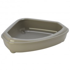 Кутовий туалет з бортиком для котів Moderna Corner Tray 55х45х14 см, Сірий