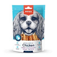 Ласощі для собак Wanpy (Ванпі) Chicken Jerky & Calcium Bone Twists 100 г