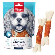 Ласощі для собак Wanpy Chicken Jerky & Calcium Bone Twists 100 г
