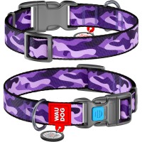 Нашийник, "Фіолітовий камо", пласт. фастекс, Ш 15 мм, Дл 23-35 см, S, WAUDOG Nylon c QR
