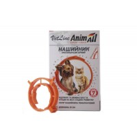 Ошейник противопаразитарный от блох и клещей для собак и кошек оранжевый AnimAll 35 см