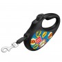 Поводок-рулетка, "ВАУ", до 15 кг, 5 м, светоотражающая лента, черный, S, WAUDOG R-leash