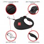 Поводок-рулетка, "ВАУ", до 15 кг, 5 м, светоотражающая лента, черный, S, WAUDOG R-leash