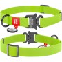 Нашийник, метал. пряжка-фастекс, Ш 15 мм, Дл 23-35 см, Салатовий, S, WAUDOG Waterproof c QR