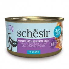 Влажный корм для котов Schesir Grill Mackerel and Sardines with Squids 70 г