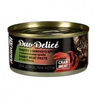 Вологий корм для котів Animall Cat Duo Delice Rabbit & Crab 80 г Вологий корм для котів Animall Cat Duo Delice Rabbit & Crab 80 г