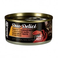 Вологий корм для котів Animall Cat Duo Delice Duck & Crab 80 г