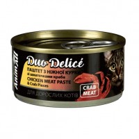 Влажный корм для котов Animall Cat Duo Delice Chicken & Crab 85 г