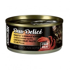 Вологий корм для котів Animall Cat Duo Delice Chicken & Crab 85 г