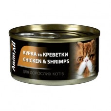 Вологий корм для котів Animall Cat Chicken & Shrimps 85 г