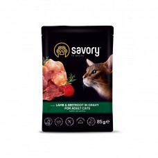 Вологий корм для котів Savory Cat Adult Lamb and beetroot in Gravy 85 г