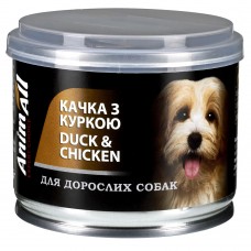 Вологий корм для собак Animall Dog Duck & Chicken in Jelly 195 г