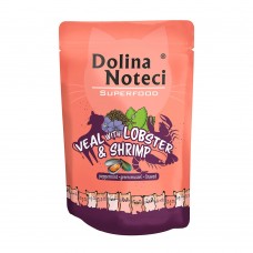 Вологий корм для кішок Dolina Noteci Superfood With Veal, Lobster & Shrimp 85 г