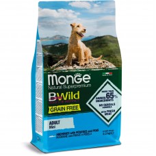 Cухий беззерновий корм для собак Monge Dog Bwild Gr. Free Mini Adult Acciughe 2.5 кг