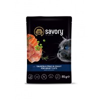 Влажный корм для котов Savory Cat Adult Salmon & Peas in Gravy 85 г