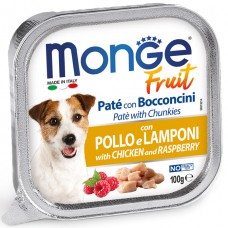 Вологий корм для собак Monge Dog Fruit Chicken & Raspberries 100 г