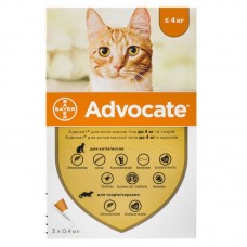 Капли против паразитов для котов до 4 кг Advocate (1 пипетка)
