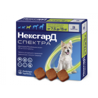 Таблетки для собак от блох клещей и гельминтов NexGard Spectra 7.5-15 кг (1 таблетка)