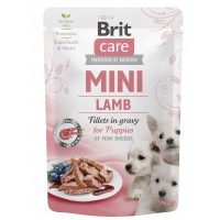 Вологий корм для щенят Brit Care (Бріт Кеа) Puppy Mini Fillets In Gravy Lamb Влажный корм для собак Brit Care Dog Mini Fillets In Gravy Salmon & Herring 85 г
