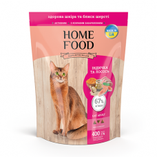 Cухий корм для котів Home Food Cat Adult Skin&Hair Turkey & Salmon 0.4 кг