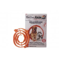 Ошейник противопаразитарный для собак от блох и клещей оранжевый AnimAll 70 см