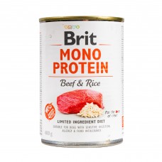 Вологий корм для собак Brit (Бріт) Mono Protein Beef & Rice 400 г