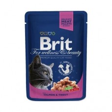 Вологий корм для котів Brit Premium Cat Salmon & Trout pouch 0.1 кг