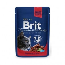 Вологий корм для котів Brit Premium Cat Beef Stew & Peas pouch 0.1 кг