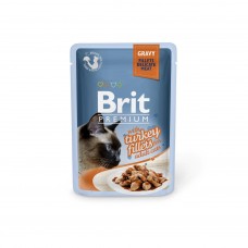 Вологий корм для котів Brit Premium Cat Turkey Fillets Gravy pouch 0.085 кг