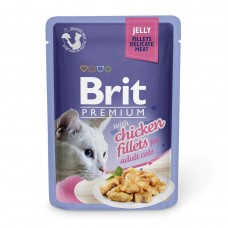 Вологий корм для котів Brit Premium Cat Chicken Fillets Jelly pouch 0.085 кг