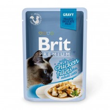 Вологий корм для котів Brit Premium Cat Chicken Fillets Gravy pouch 0.085 кг