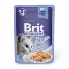 Вологий корм для котів Brit Premium Cat Salmon Fillets Jelly pouch 0.085 кг