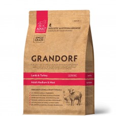 Сухой гипоаллергенный корм для собак Grandorf (Грандорф) Lamb & Turkey Adult Medium & Maxi 10 кг