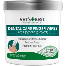 Серветки для догляду за ротовою порожниною Vet's Best Dental Care Finger Wipes 50 шт.