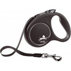Повідець-рулетка Flexi Black Design стрічка S Black (5 м; до 15 кг)