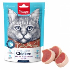 Ласощі для котів Wanpy Cat Chicken Jerky & Codfish Sushi 80 г