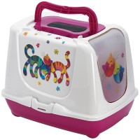 Закрытый туалет для котов Moderna Trendy Cat Friends Forever Violet 50х39х37 см